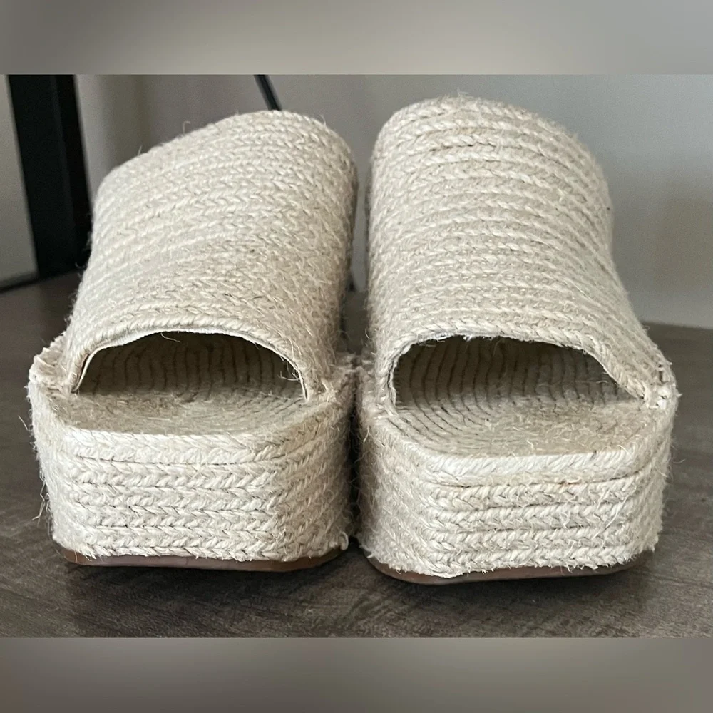 Zara Jute Platform Sandals Size 36 / 6 - Picture 5 of 11
